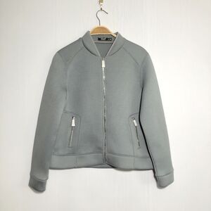 Polo Sport Ralph Lauren Jacket Womens Large Gray Moto Scuba Full Zip Pockets New